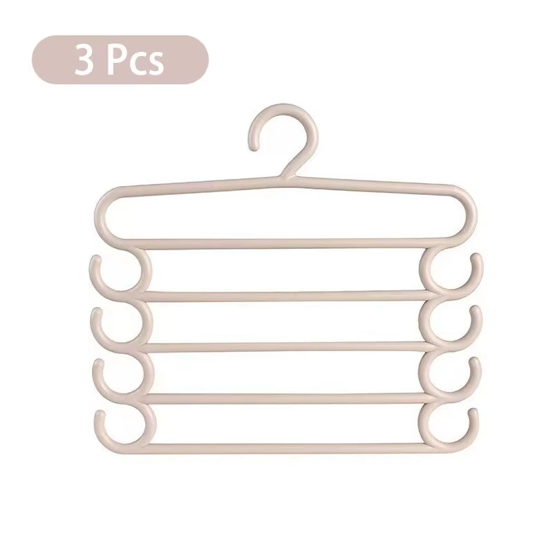 1/2/3Pcs Pants Rack Multifunctional Household Saving Space Multi Layer Trousers Hanger Pants Closet Color Clothes Peg 5 Layers