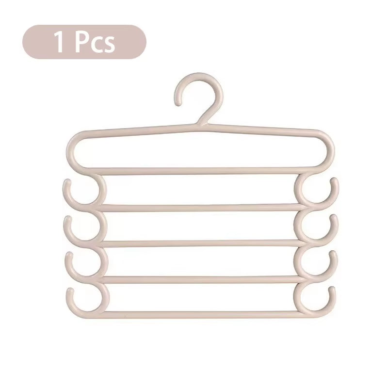 1/2/3Pcs Pants Rack Multifunctional Household Saving Space Multi Layer Trousers Hanger Pants Closet Color Clothes Peg 5 Layers