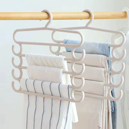 1/2/3Pcs Pants Rack Multifunctional Household Saving Space Multi Layer Trousers Hanger Pants Closet Color Clothes Peg 5 Layers