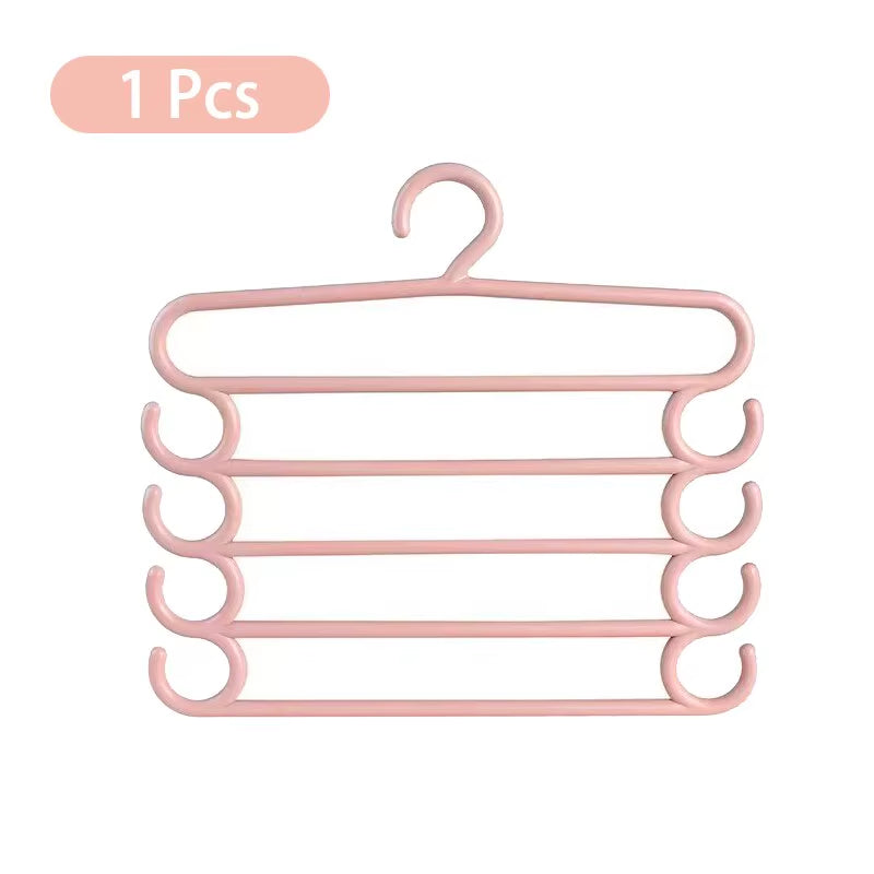 1/2/3Pcs Pants Rack Multifunctional Household Saving Space Multi Layer Trousers Hanger Pants Closet Color Clothes Peg 5 Layers